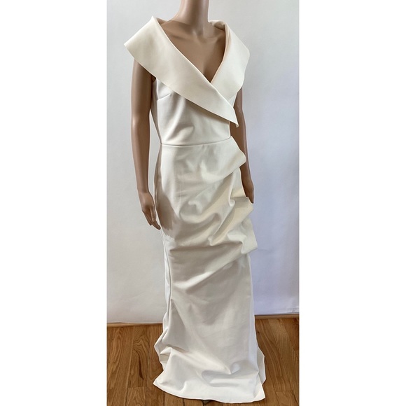 CHIARA BONI COCOON COLLAR TRUMPET GOWN - Picture 4 of 7